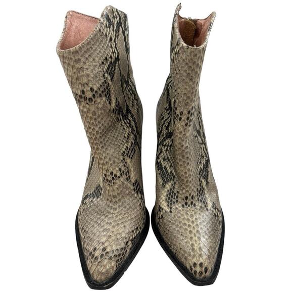 Alias Mae Western Snakeskin Ankle Cowboy Boots Rodeo Cowgirl Mobwife Block Heel - Picture 8 of 14